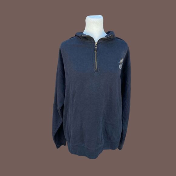 Vintage Ouray Sportswear Men's Black Eagle Lake California Quarter-Zip Sweatshir - Picture 1 of 4
